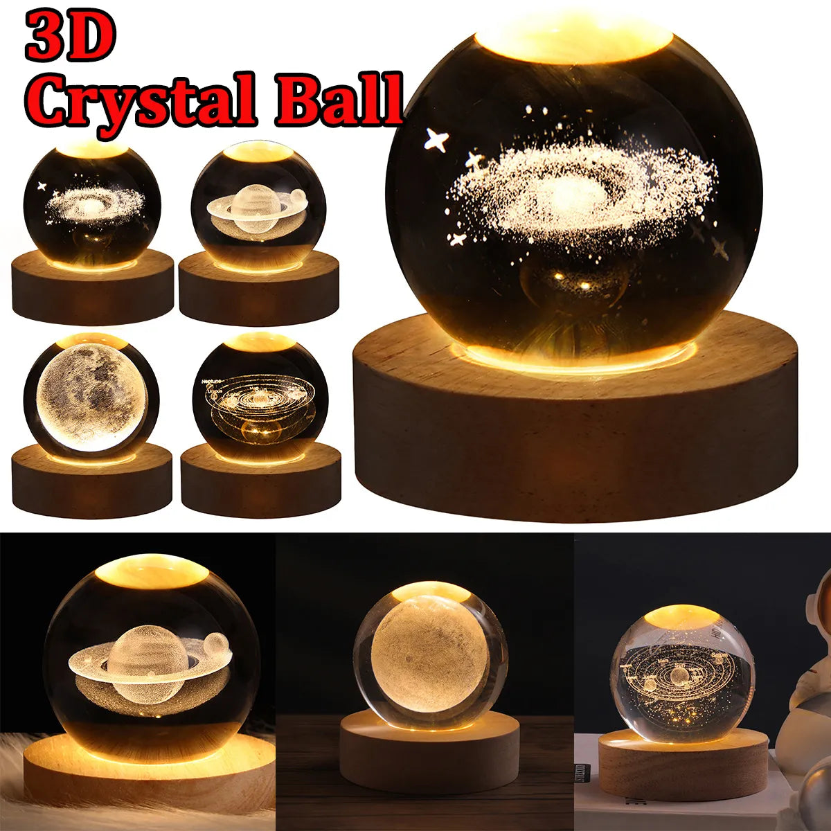 Boule de galaxie en cristal modèle 3D